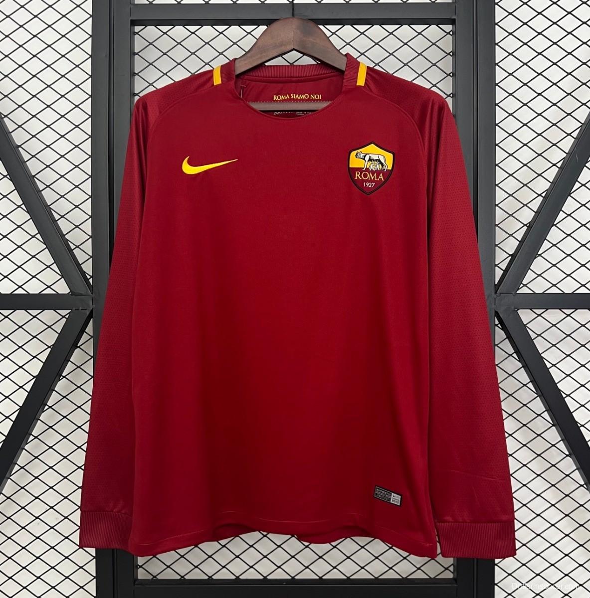 Retro 17/18 Roma Home Long Sleeve Jersey