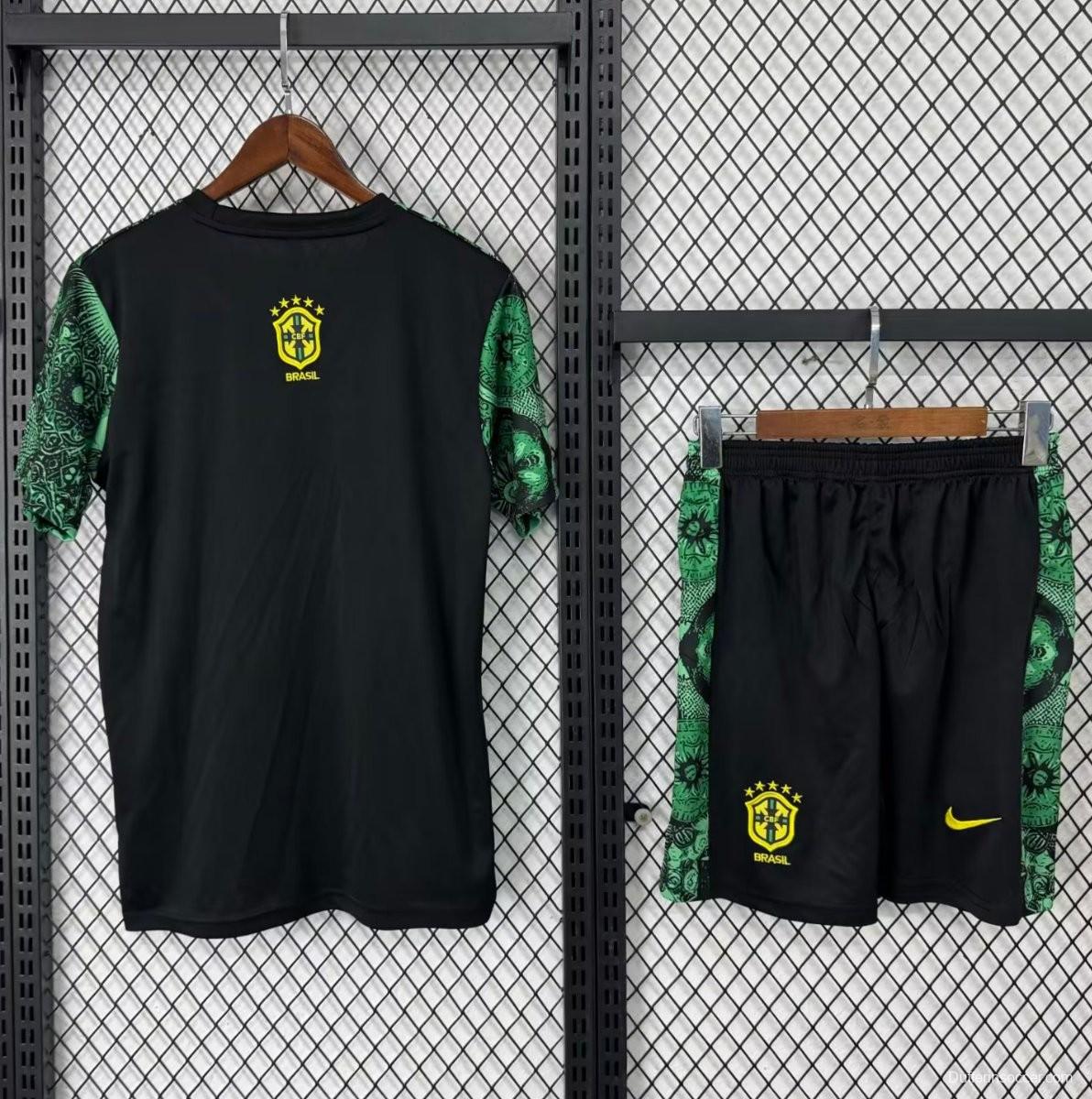 2025 Kids Brazil Christ The Redeemer Green Special Jersey