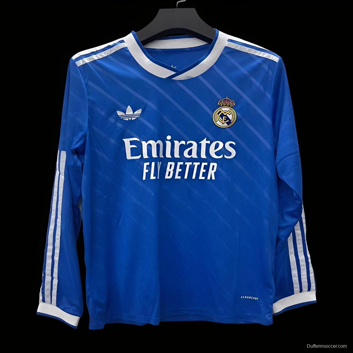 25/26 Real Madrid Third Blue Long Sleeve Jersey