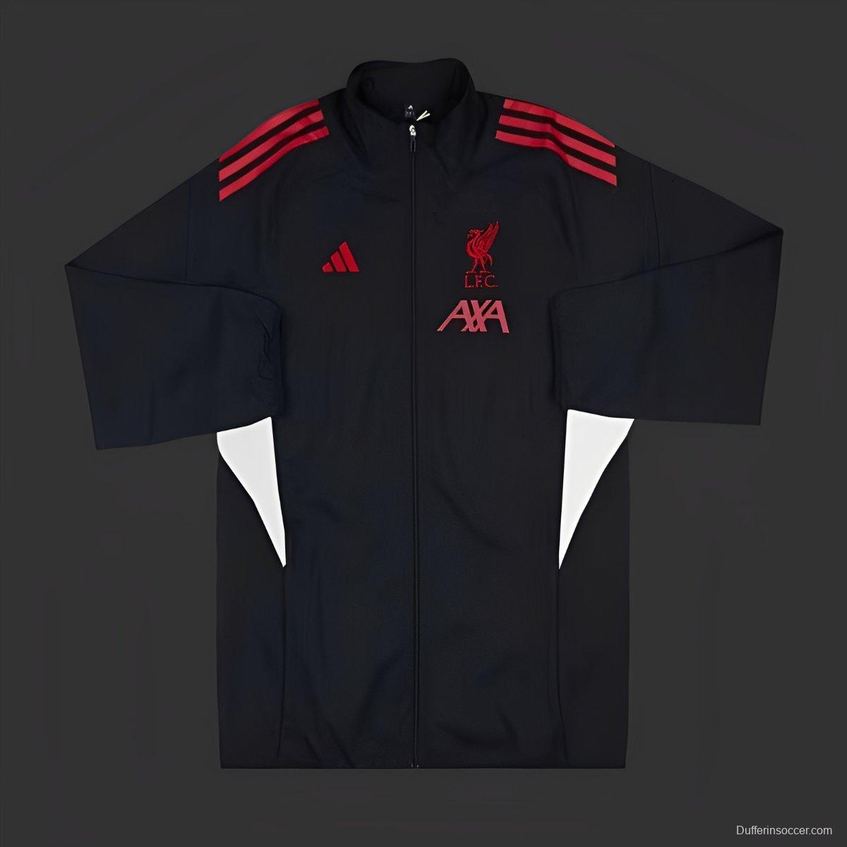 25/26 Liverpool  BLACK Full Zipper Windbreaker