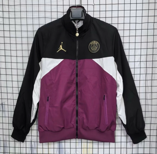 25/26 PSG Black/Purple Full Zipper Windbreaker
