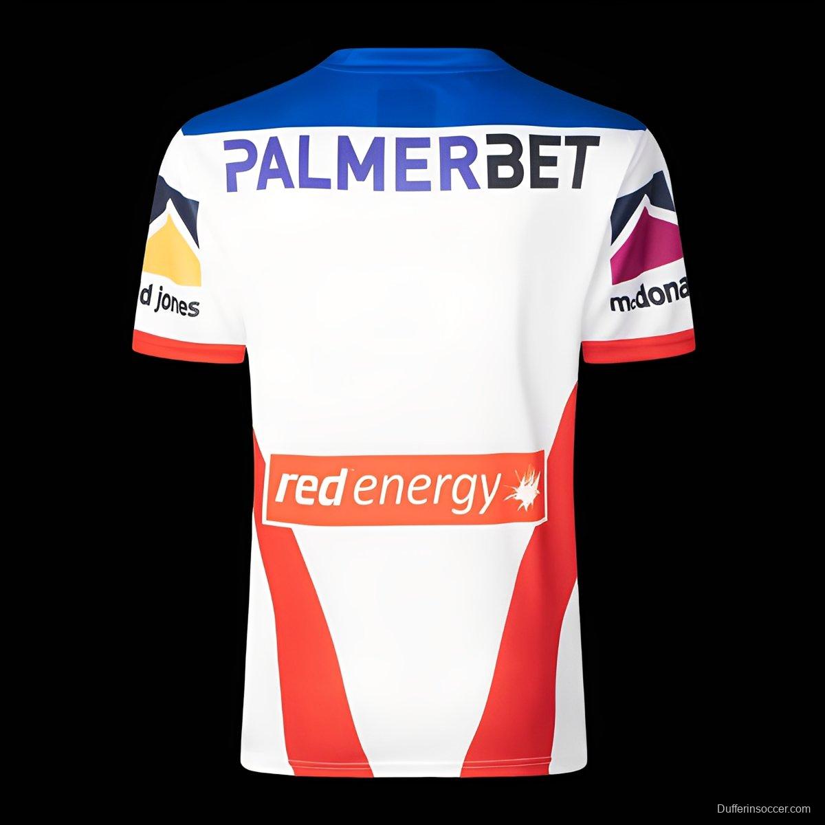 25/26 Newcastle Knights Blue White and Red with Inverted Chevron Home Jersey