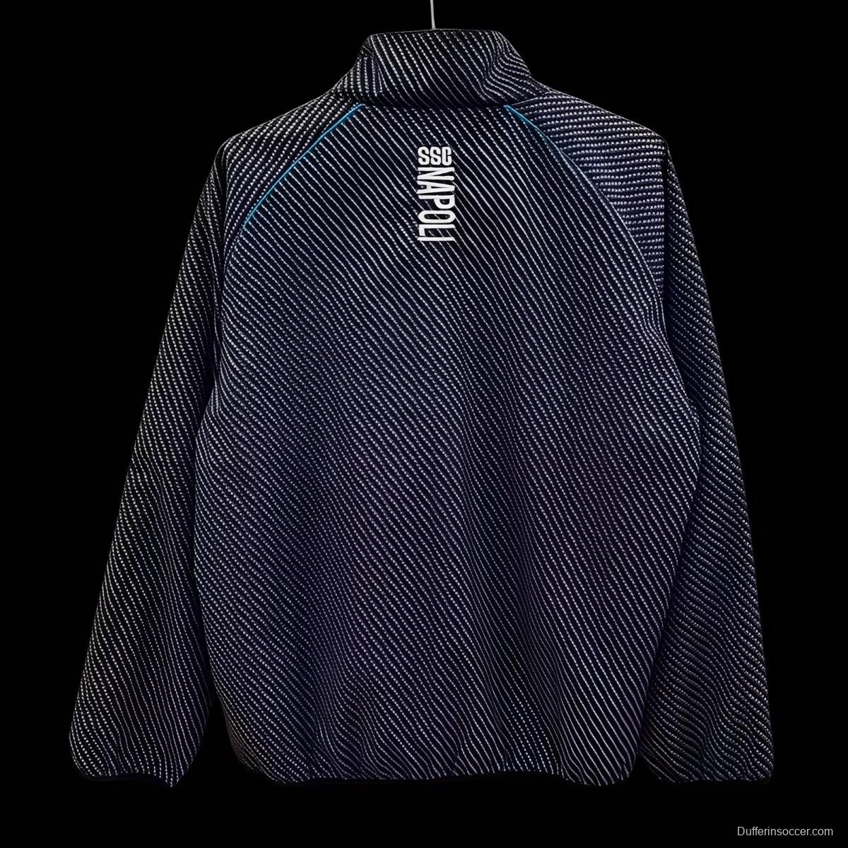 25/26 Napoli Navy with Diagonal Stripe Pattern Windbreaker