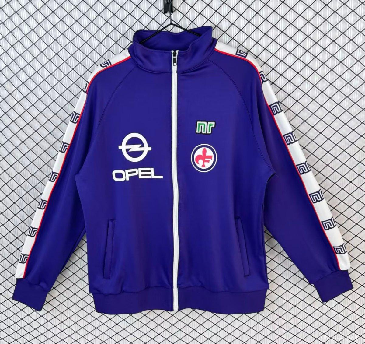Retro 85/86 Fiorentina Home Purple Full Zipper Windbreaker