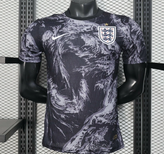 Player Version 2026 England Dark Navy with Lion Brushstroke Pattern Jersey