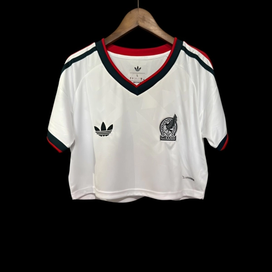 2026 Mexico Away White Women Cropped Jersey