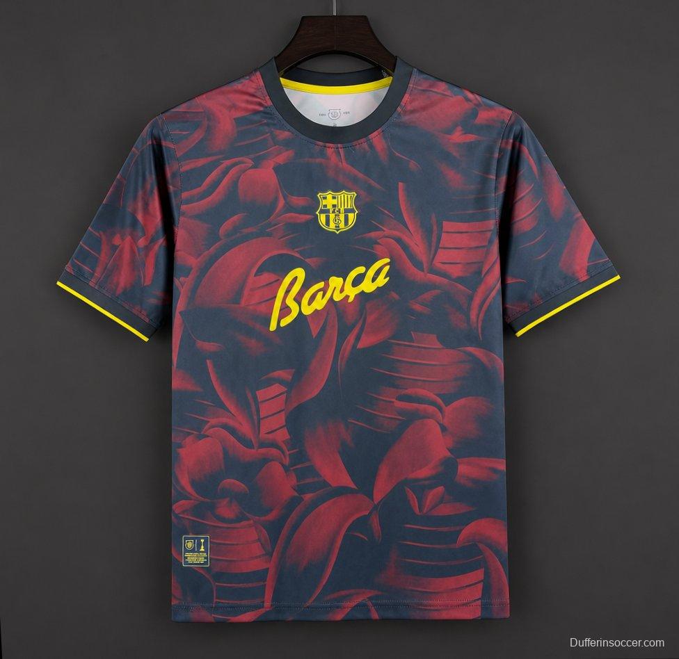 26/27 Barcelona Special Abstract Red & Blue "Barça" Script Jersey