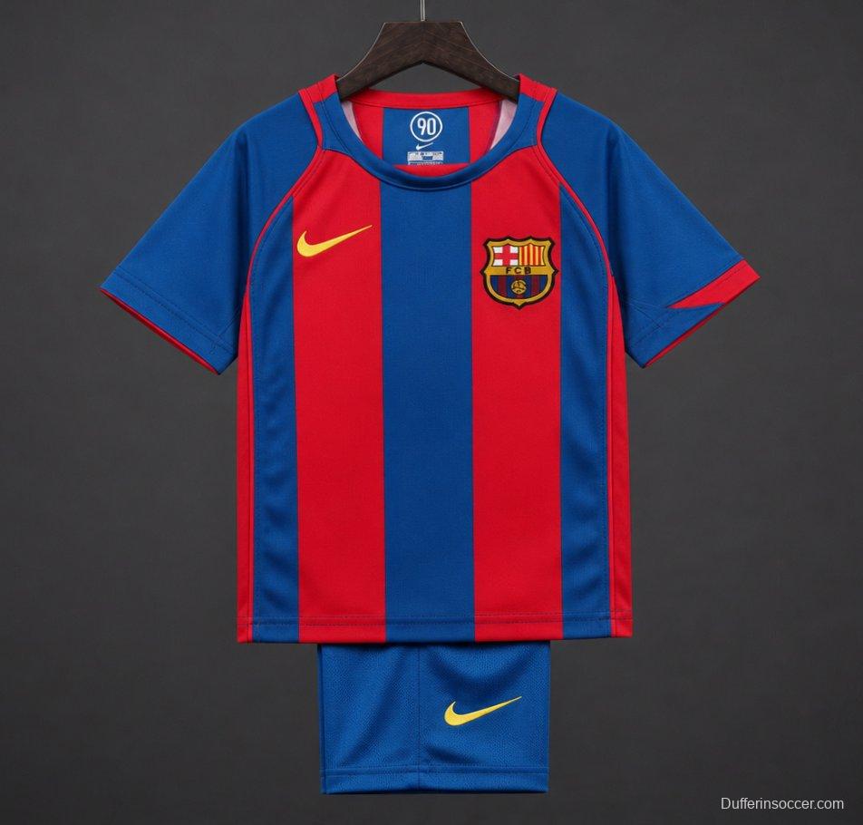 Retro Kids 04/05 FC Barcelona Home Jersey