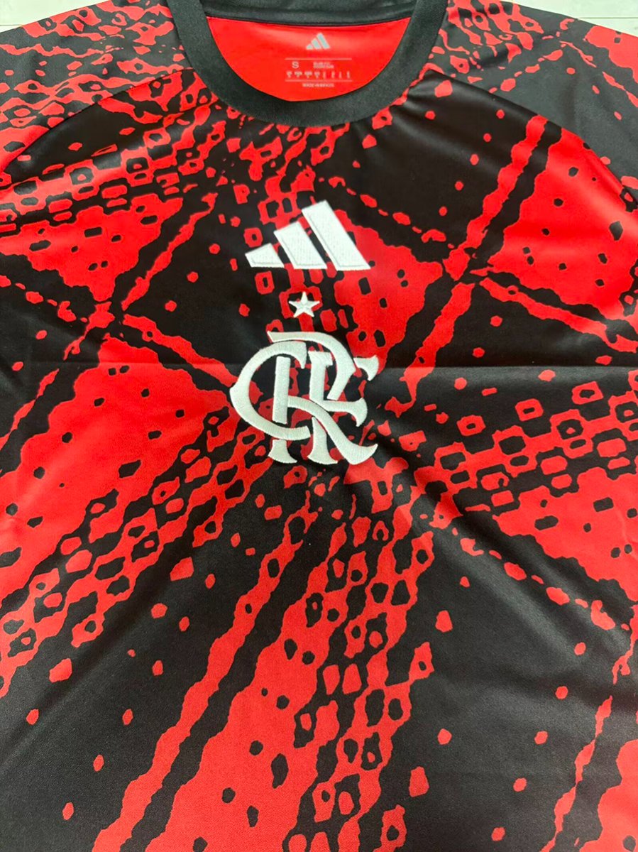 26/27 Flamengo Pre-Match Red Black Jersey